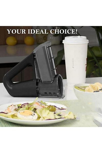 Tradeo Multi-Function Rotary Grater & Slicer, 4 Blades for Vegetables & Cheese, Black