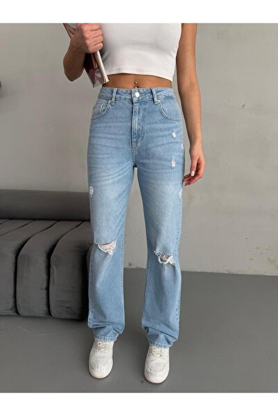 XBELLA DENİM Dámske rovné džínsy s detailmi z lycry a trubkovým strihom v páse