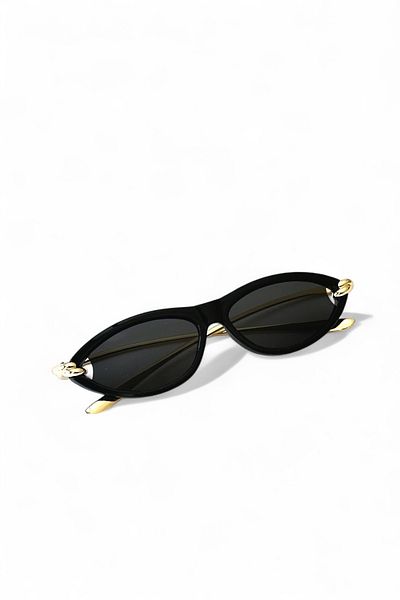 COOLANDBETTER Cat Eye Women's Sunglasses with Ren Knopline Metal Handle |   Uv400, Metal Knot Handle Detail
