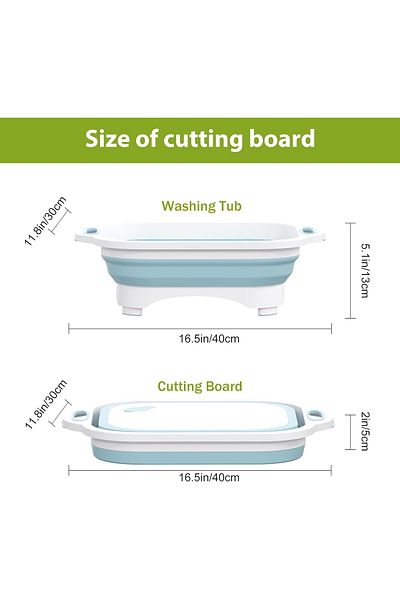 OEM Folding cutting board with knife - wash and drain, ideal for picnic, Prep and camping, 40x30x13 cm