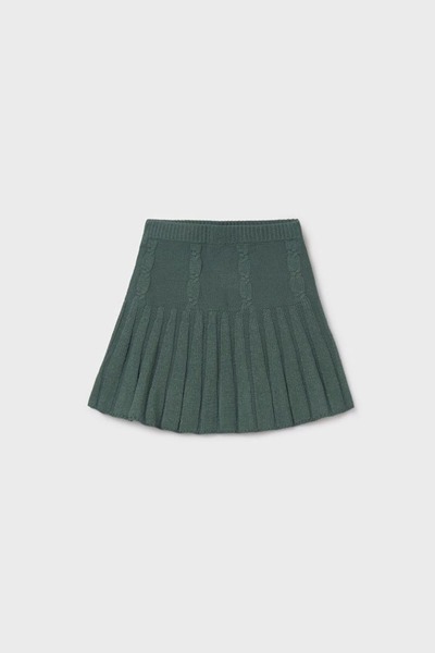 MAYORAL Girl's Hair Braid Patterned Pleated Knitwear Skirt - Green