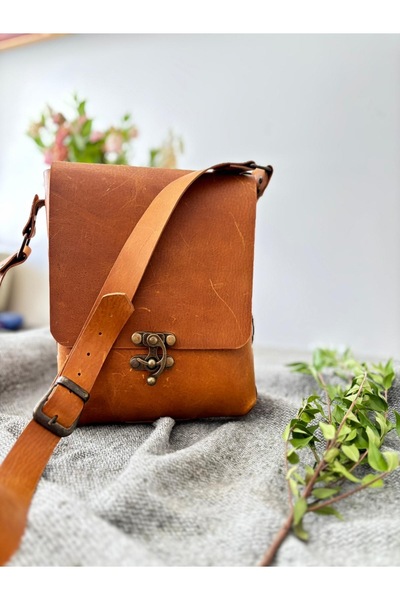 ARDEN HOBİ TASARIM Handmade 100% Genuine Leather Shoulder Bag / Side Bag / Messenger Bag