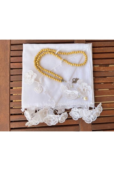 KAFTAN TAKI TASARIM Set with Crochet Rosary 73X1.75Cm Cotton Fabric