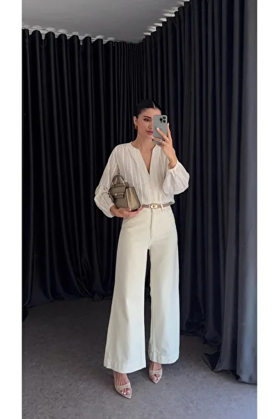 HAZELANNA Relaxed Cut Ecru Jean
