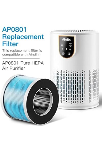 Generic Aircillin Air Purifier AP0801 Replacement Filters 2-Pack, H13 True HEPA Filter, Activated Carbon Fil