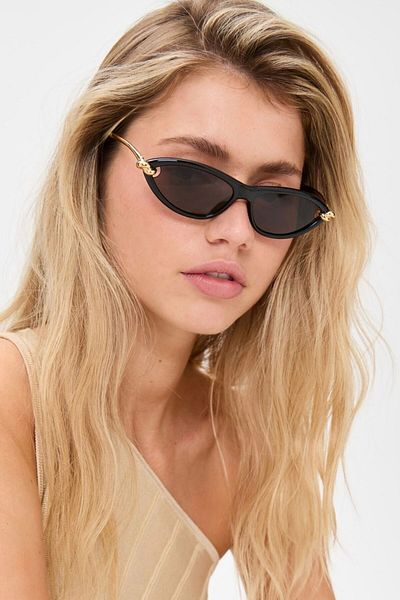 COOLANDBETTER Cat Eye Women's Sunglasses with Ren Knopline Metal Handle |   Uv400, Metal Knot Handle Detail