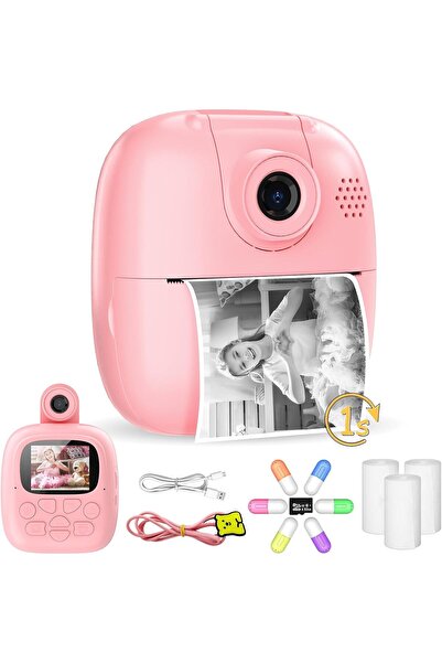 KIALLOY كاميرا أطفال للطباعة الفورية، كاميرا للأطفال من سن 3 إلى 14 عامًا، بد...