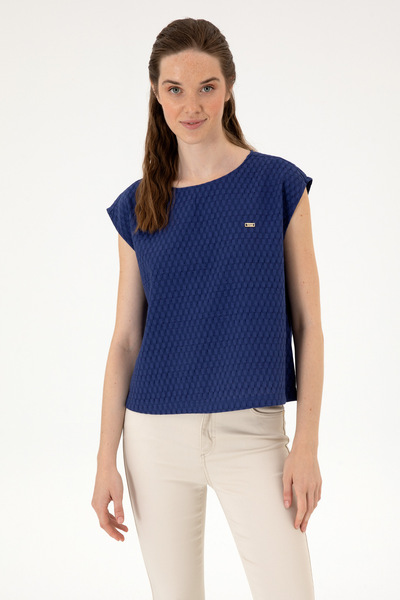 U.S. Polo Assn. Women's Navy Blue Short Sleeve Shirt 50299457-Vr033