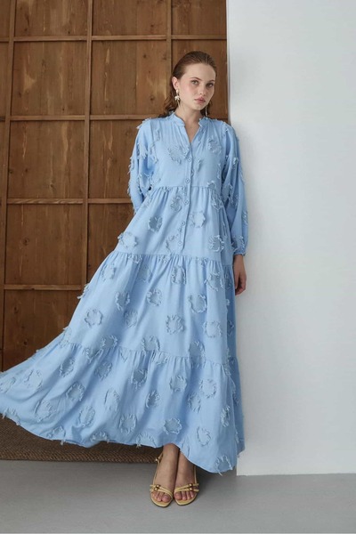 Oxygen Scarfs Women's Cutout Linen Detailed Dress L10086