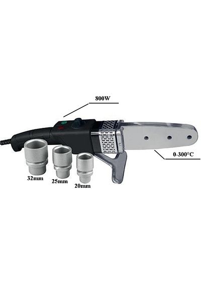 SGTT PPR pipe soldering machine, 800W, 0-300ﾰC with 3 accessories in metal box
