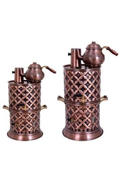 Anka Odunlu 2Demlikli Bakır Semaver