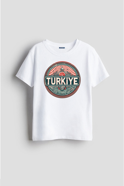 Darkia تي شيرت للأطفال للجنسين بتصميم طباعة مكتوبة من مجموعة Türkiye Country ...