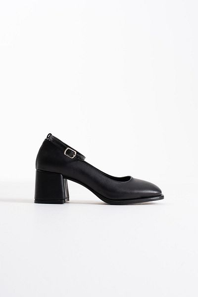 EMOYRA Sansa Black Skin Women's Heeled Shoes