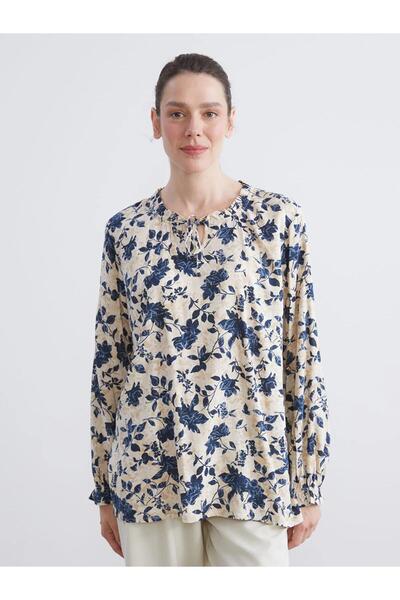 LC Waikiki Lcw Tie Collar Patterned Blouse (W5)