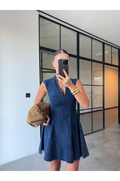 BB Bensu Buyruk ROCHIE DE DENIM VOLANLI