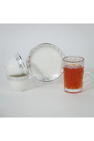 rexa 36-Piece Silver-Engraved Tea and Coffee Cup Set - 2SS1-T02-019