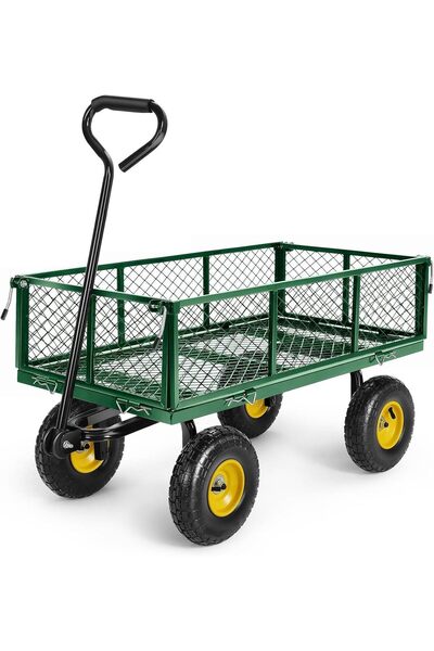 Egardenkart Heavy Duty Trolley Cart - 360 KG, Garden Cart with Adjustable Handle and Removable Sides