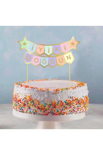 Adana Pasta Malzemeleri كيوردان كعكة عيد ميلاد سعيد مع ألوان ماكارون فاراكلي