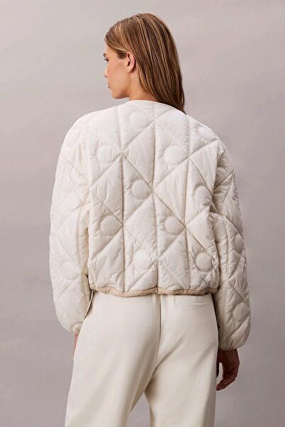 Calvin Klein Logolu Kapitone Astarlı Kadın Bej Ceket LV044D511G-67U