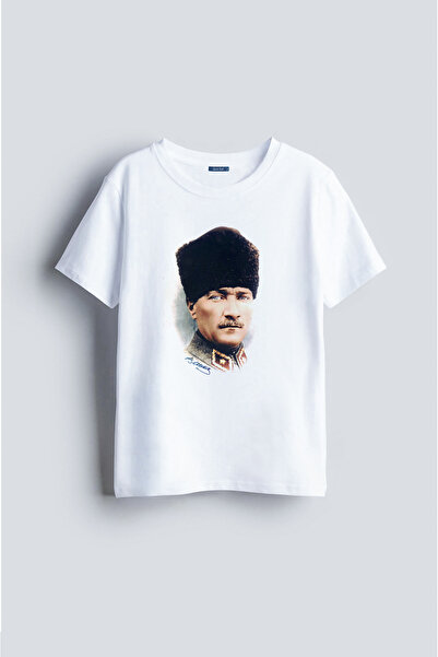 Darkia تي شيرت للأطفال للجنسين بتصميم رسمي وتوقيع مصطفى كمال أتاتورك