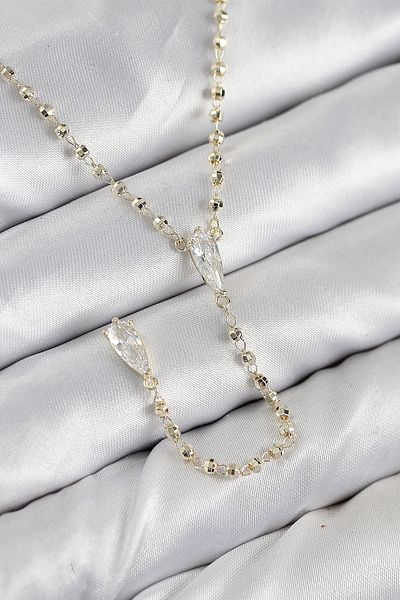 SeyCey.co Brass Zircon Stone Gold Color Women's Y Necklace