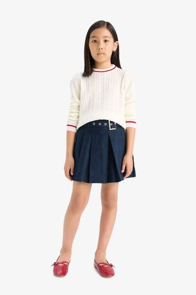 DeFacto New Season Girls' Standard Fit Crew Neck Sweater