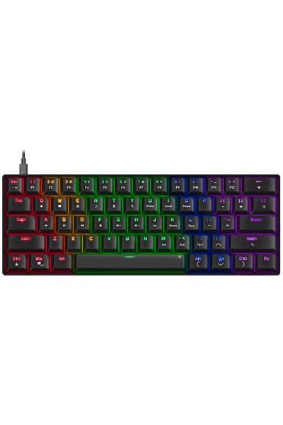 Speedlink Tastatură mecanică Gaming ATMOS RGB 60%, iluminare curcubeu, neagră, USB-C, compactă