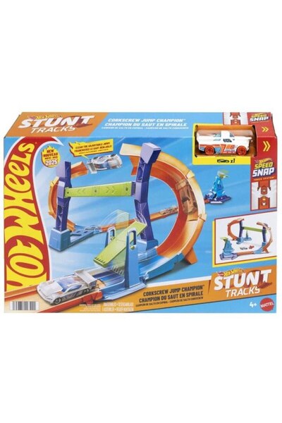 mattel Hot Wheels Stunt Tracks Corkscrew Jump Champion
