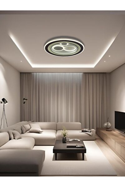 MAZEL AYDINLATMA Mazel Tavana Sabit Kumandalı Üç Renk Led Plafonyer Avize