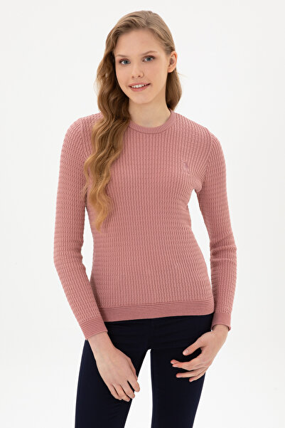 U.S. Polo Assn. Women's Orchid Crew Neck Basic Sweater 50307763-Vr221