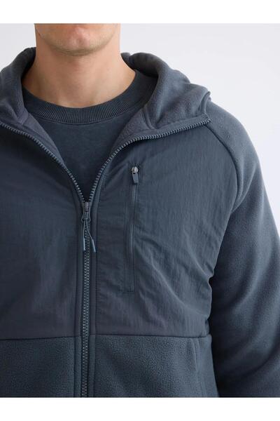 LC Waikiki Xside Hooded Fleece Men's Zip Sweatshirt (W5)