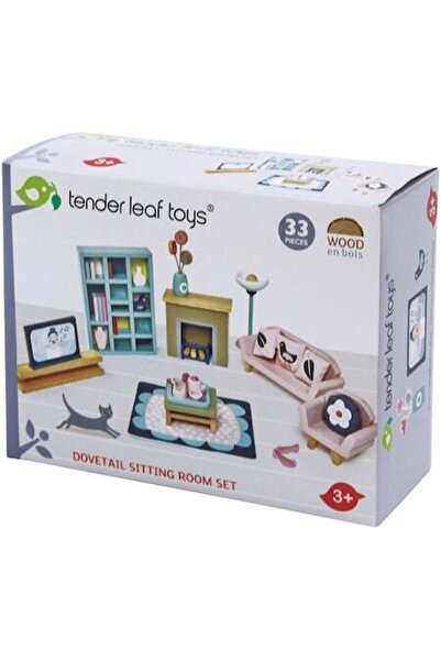 Tender Leaf Toys Drevená súprava nábytku Nežné listy - Rybinka, obývačka, 33 dielov