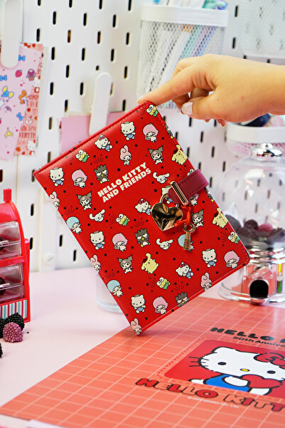 Victoria's Journals Hello Kitty Hush Hush Locked Striped Notebook – 160 Sheets, Boxed, Special Design