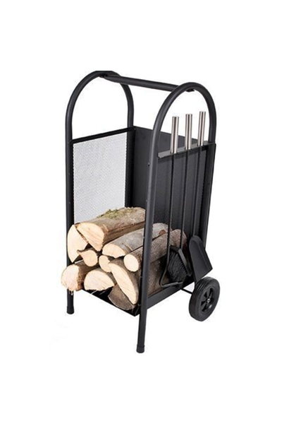 SGTT Wood rack with wheels + 3 accessories for stoves and fireplaces