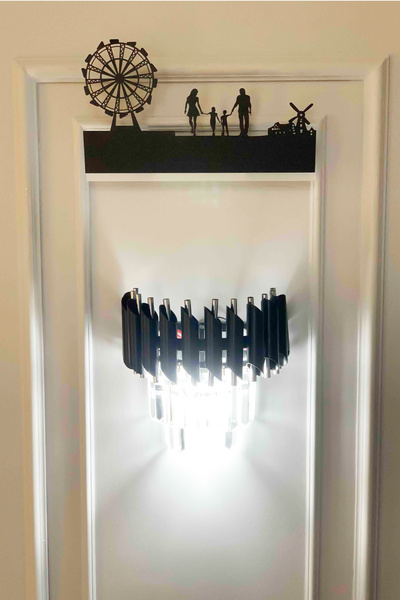 Avizemoda Palmira Wall Sconce Crystal Coffin Stone Luxury Sconce - Black Chrome Color