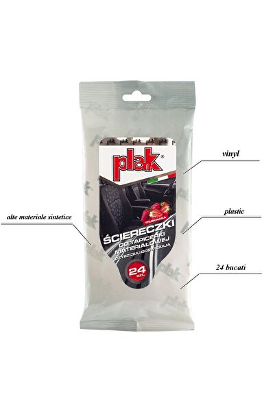 SGTT Șervețele umede cu căpșuni pentru bord, vinil și plastic, 24 buc.