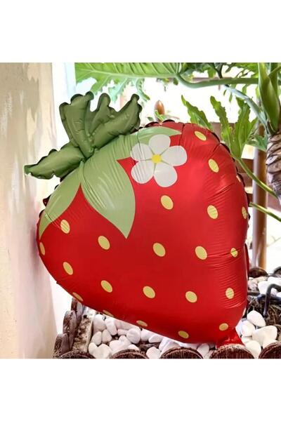 Çemrek Süs Parti Retro Strawberry Balloon Strawberry Foil Balloon Matte Red 60 cm 1 unit