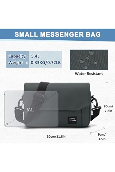 VASCHY Messenger Bag for Men, Classic Lightweight Flap Crossbody Shoulder Bag Casual Satchel Bag Med