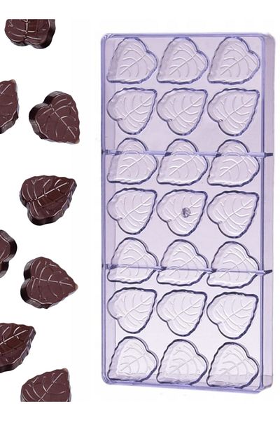 ELEGANT HOME Acrylic Leaf Chocolate Mold 27.5 x 13.5 cm