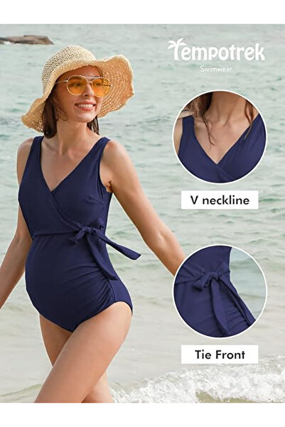 OEM Costum de baie dintr-o singură piesă pentru femei însărcinate, albastru, mărimea M