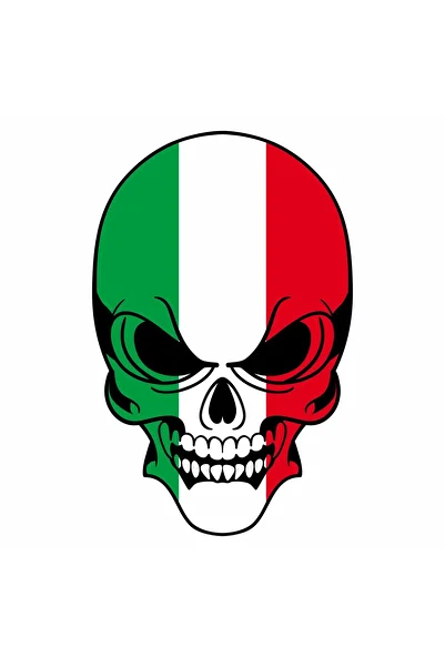 stickerusta Italian Skull Italy Flag Car Auto Motorcycle Sticker 00075