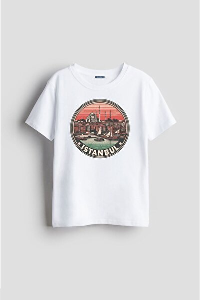 Darkia تي شيرت للأطفال للجنسين بتصميم طباعة مكتوبة من تركيا إسطنبول