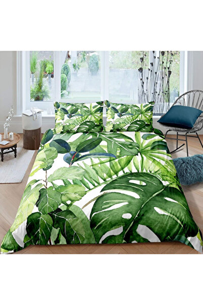 OEM Bed linen with Botanical Leaves pattern, duvet cover 220x230 cm, 2 pillowcases 50x75 cm