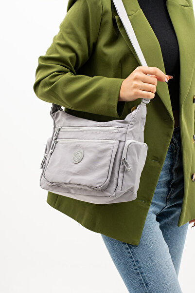 Sanmorris Women's Water Resistant Parachute Fabric Multi-compartment Adjustable Cross Strap Shoulder Bag