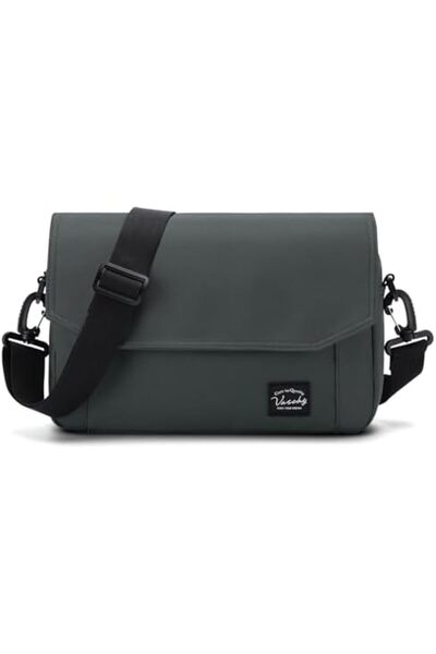 VASCHY Messenger Bag for Men, Classic Lightweight Flap Crossbody Shoulder Bag Casual Satchel Bag Med