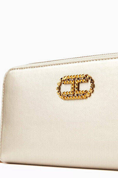 Elisabetta Franchi Derin Gece Cüzdan, Eko Deri, Kartlık & Fermuarlı Bölme