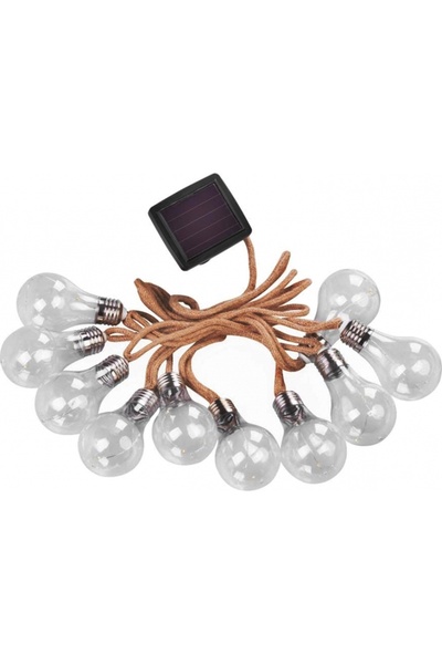 SGTT Ghirlandă cu energie solară, lungime 3,8 m, 10 becuri LED, stil vintage