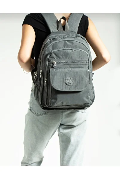 çantamgelsin Luxury Crinkle Fabric High School and Middle School Backpack + Monkey Keychain Gift