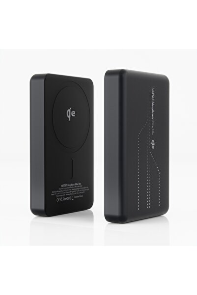 Vetter Baterie externa Wireless, Magnetica, 10.000mAh, Qi2 MagSafe, 15W, Elite 10s, Vetter, Dark Gray