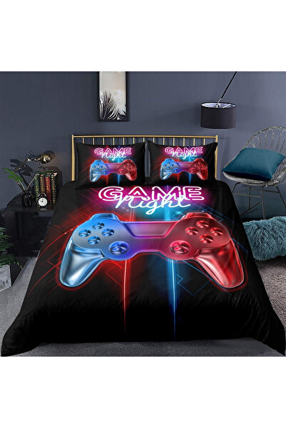 OEM Quilted bed linen with Game pattern, duvet cover 200x200 cm, 2 pillowcases 50x75 cm